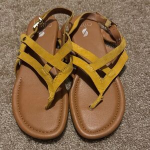 SARTO By Franco Sarto Yellow and Tan Sandals